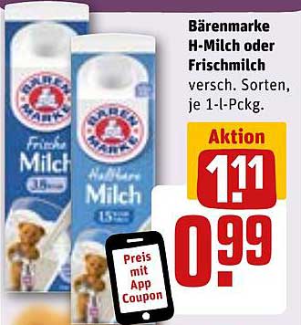 Bärenmarke H-Milch oder Frischmilch