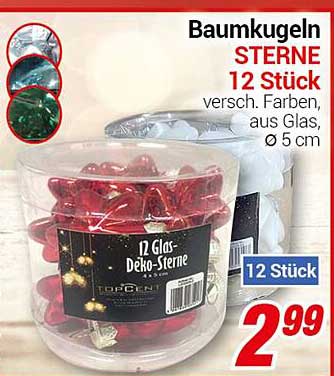 Baumkugeln STERNE 12 Stück