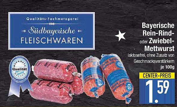 Bayerische Rein-Rind- oder Zwiebel-Mettwurst