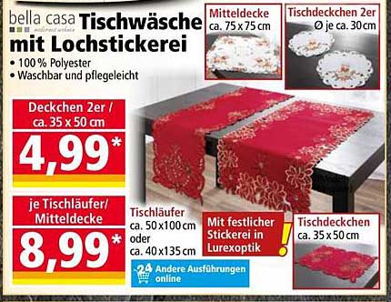 bella casa Tischwäsche mit Lochstickerei