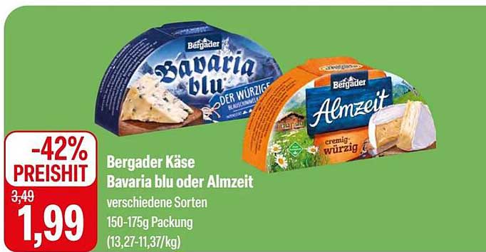 Bergader Käse Bavaria blu oder Almzeit