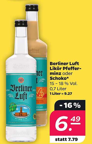 Berliner Luft Likör Pfefferminz oder Schoko