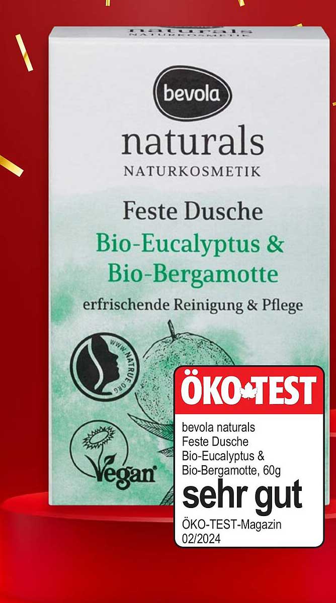 bevola naturals Feste Dusche Bio-Eucalyptus & Bio-Bergamotte