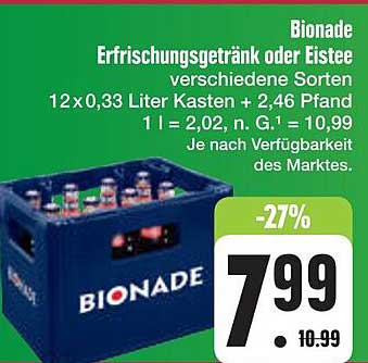 Bionade Erfrischungsgetränk oder Eistee