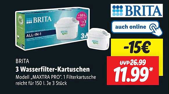 BRITA 3 Wasserfilter-Kartuschen