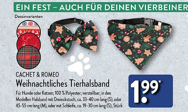 CACHET & ROMEO Weihnachtsliches Tierhalsband