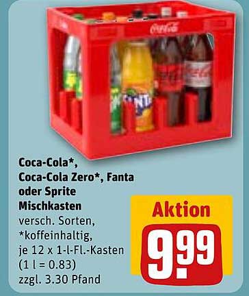 Coca-Cola*, Coca-Cola Zero*, Fanta oder Sprite Mischkasten