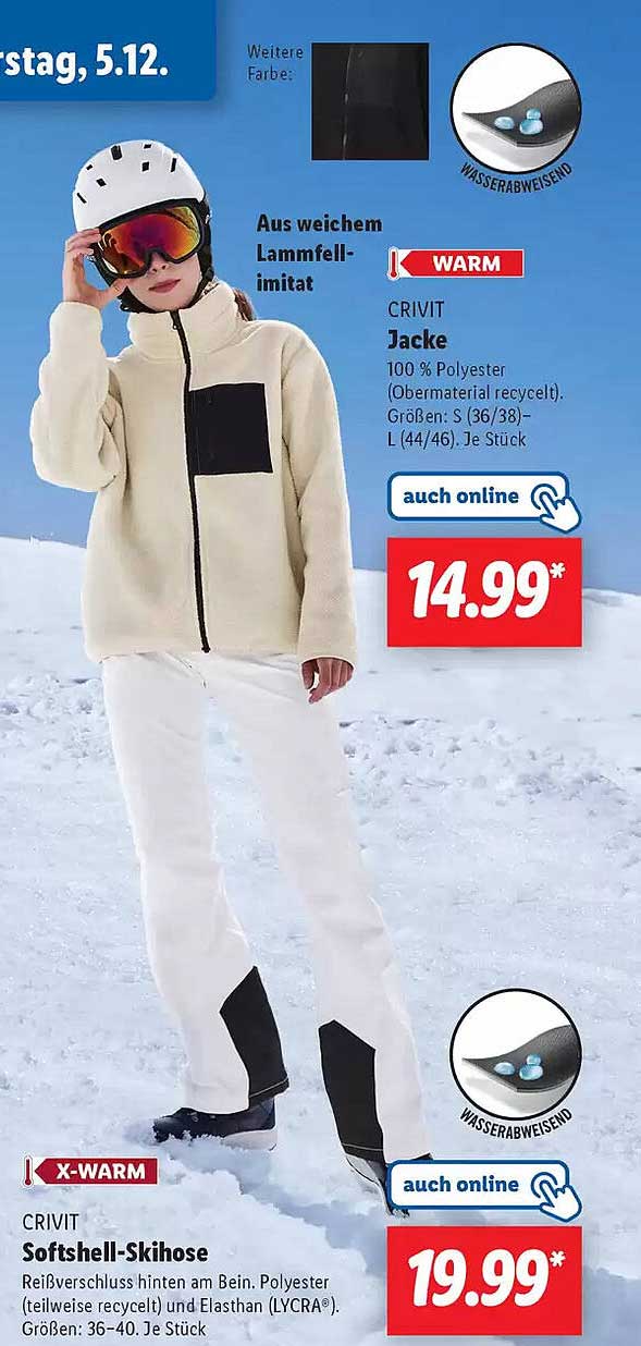 CRIVIT Jacke  
CRIVIT Softshell-Skihose