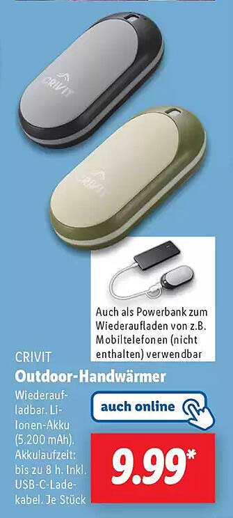 CRIVIT Outdoor-Handwärmer