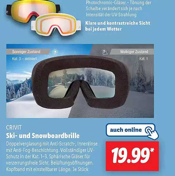 CRIVIT Ski- und Snowboardbrille