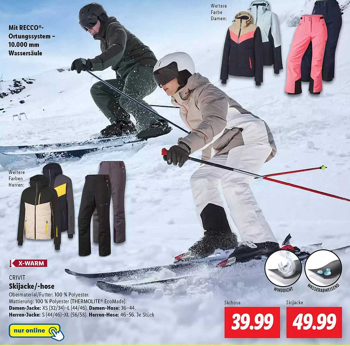 CRIVIT Skijacke/hose