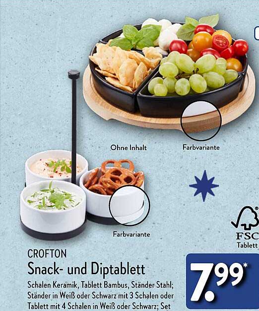 CROFTON Snack- und Diptablett