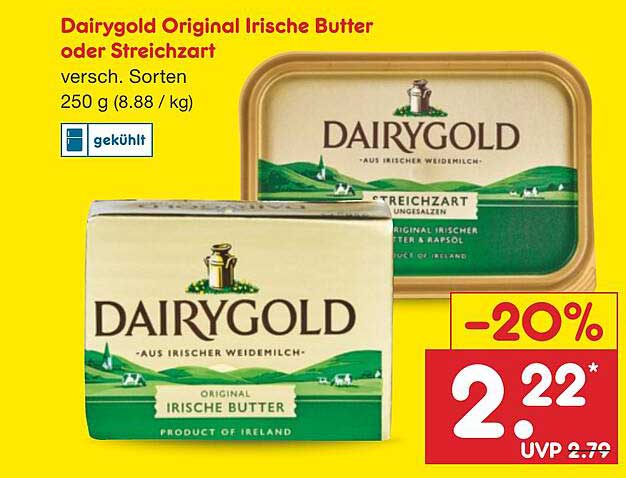 Dairygold Original Irische Butter oder Streichzart