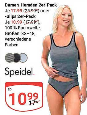 Damen-Hemden 2er-Pack oder -Slips 2er-Pack