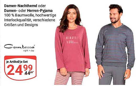 Damen-Nachthemd oder Damen- oder Herren-Pyjama