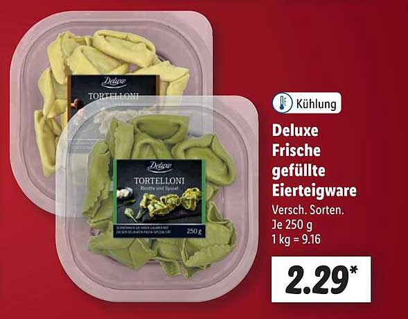 Deluxe Frische gefüllte Eierteigware