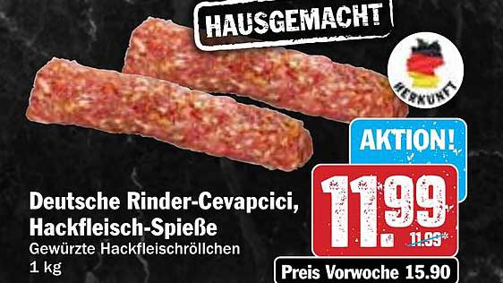 Deutsche Rinder-Cevapcici, Hackfleisch-Spieße