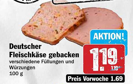 Deutscher Fleischkäse gebacken