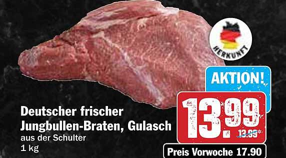 Deutscher frischer Jungbullen-Braten, Gulasch