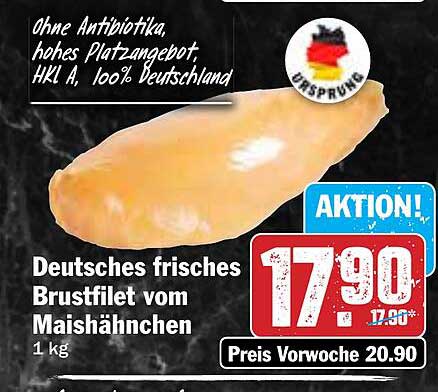 Deutsches frisches Brustfilet vom Maishähnchen