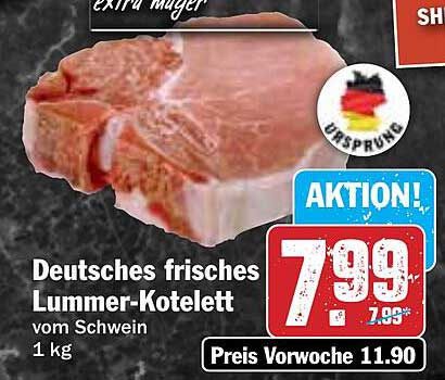 Deutsches frisches Lummer-Kotelett vom Schwein