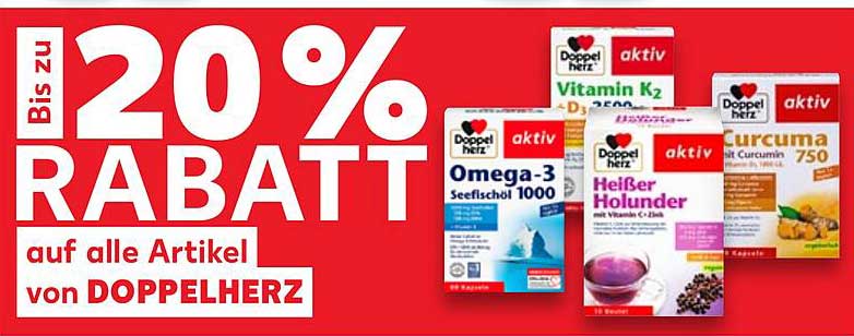 Doppelherz aktiv Omega-3 Seefischöl 1000  
Doppelherz aktiv Vitamin K2 200  
Doppelherz aktiv Curcuma 750  
Doppelherz aktiv Heißer Holunder mit Vitamin C-Eshot