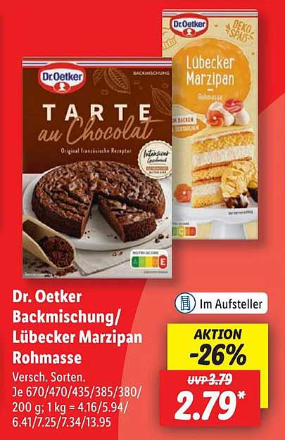 Dr. Oetker Backmischung/ Lübecker Marzipan Rohmasse