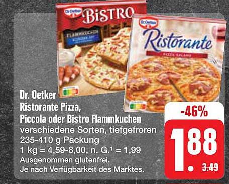 Dr. Oetker Ristorante Pizza, Piccola oder Bistro Flammkuchen