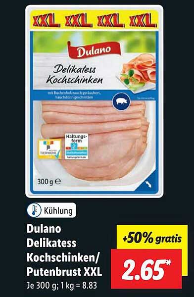 Dulano Delikatess Kochschinken/Putenbrust XXL