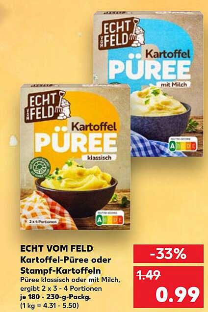 Echt vom Feld Kartoffel-Püree oder Stampf-Kartoffeln