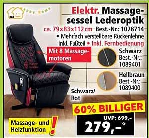 Elektr. Massagesessel Lederoptik