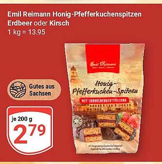 Emil Reimann Honig-Pfefferkuchenspitzen Erdbeer oder Kirsch