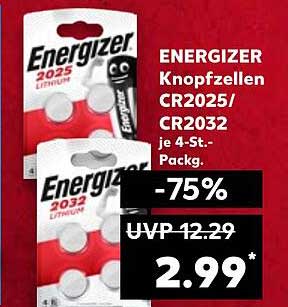 ENERGIZER Knopfzellen CR2025/CR2032