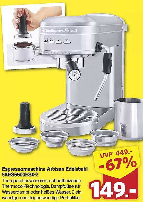 Espressomaschine Artisan Edelstahl 5KES6503ESX-2