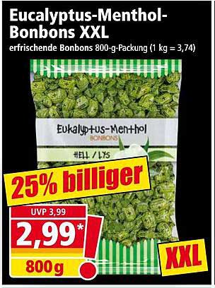 Eucalyptus-Menthol-Bonbons XXL