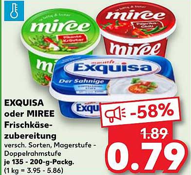 EXQUISA oder MIREE Frischkäsezubereitung