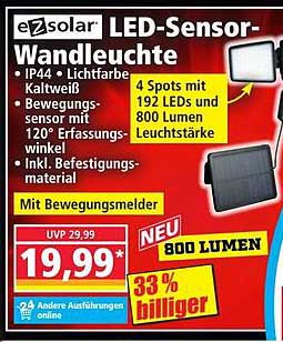 ezsolar LED-Sensor-Wandleuchte