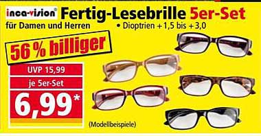 Fertig-Lesebrille 5er-Set