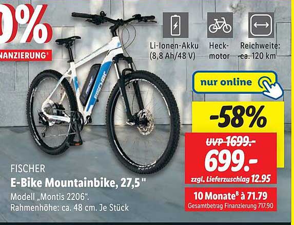 FISCHER E-Bike Mountainbike, 27,5"