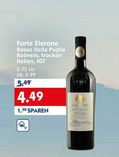 Forte Elerone Rosso Della Puglia Rotwein, trocken Italien, IGT