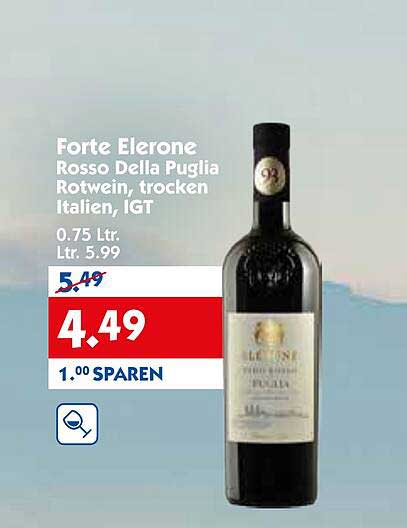 Forte Elerone Rosso Della Puglia Rotwein, trocken Italien, IGT