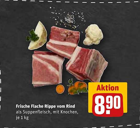 Frische Flache Rippe vom Rind