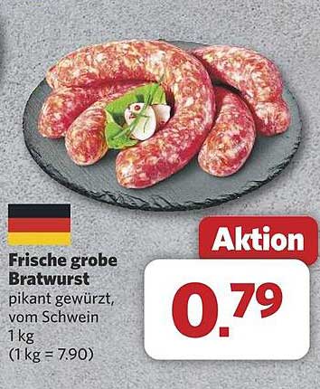 Frische grobe Bratwurst