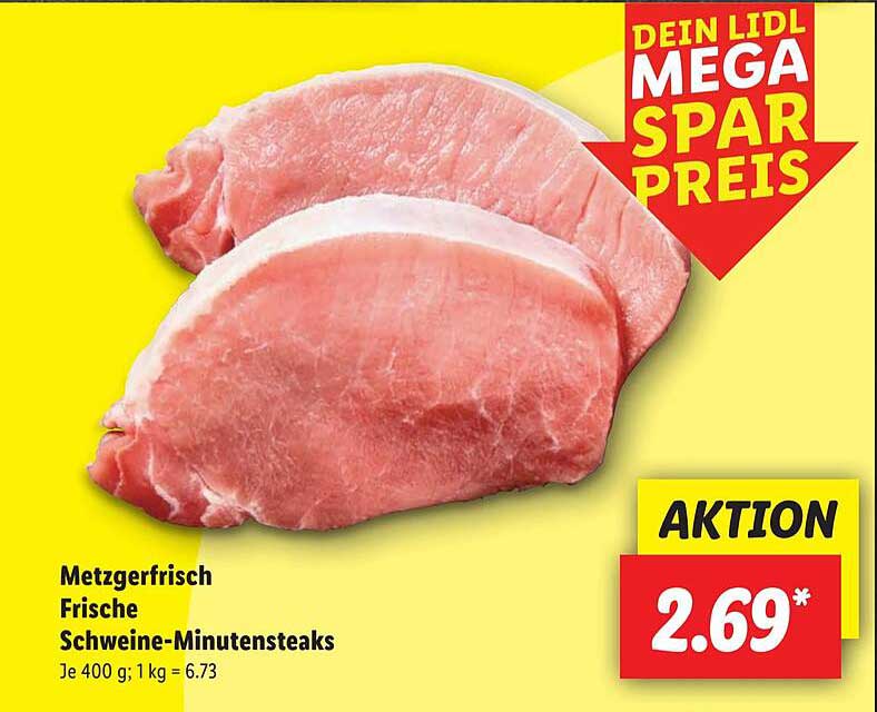 Frische Schweine-Minutensteaks