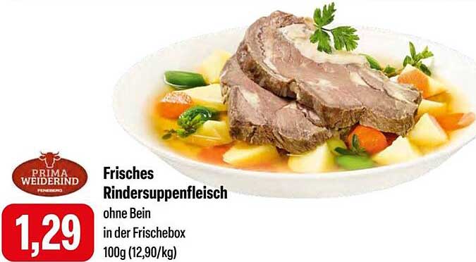 Frisches Rindersuppenfleisch