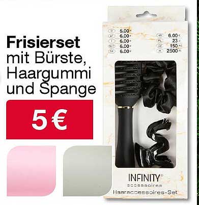 Frisierset mit Bürste, Haargummi und Spange