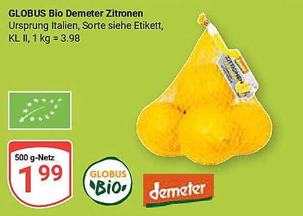 GLOBUS Bio Demeter Zitronen