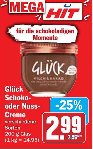 Glück Schoko- oder Nuss-Creme