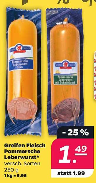 Greifen Fleisch Pommersche Leberwurst*