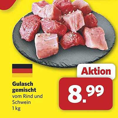 Gulasch gemischt vom Rind und Schwein